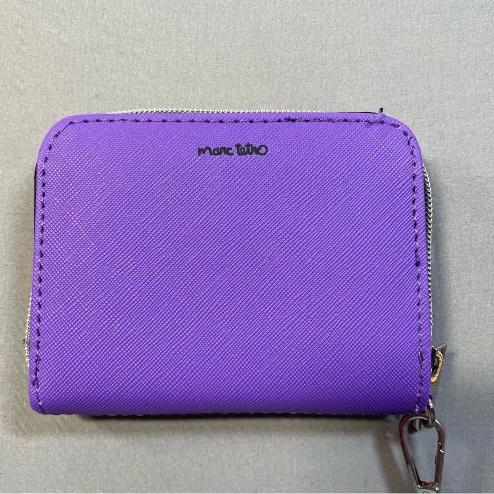 Marc Tetro Bichon Frise Wristlet Wallet, Zip Around Design, Purple, 4